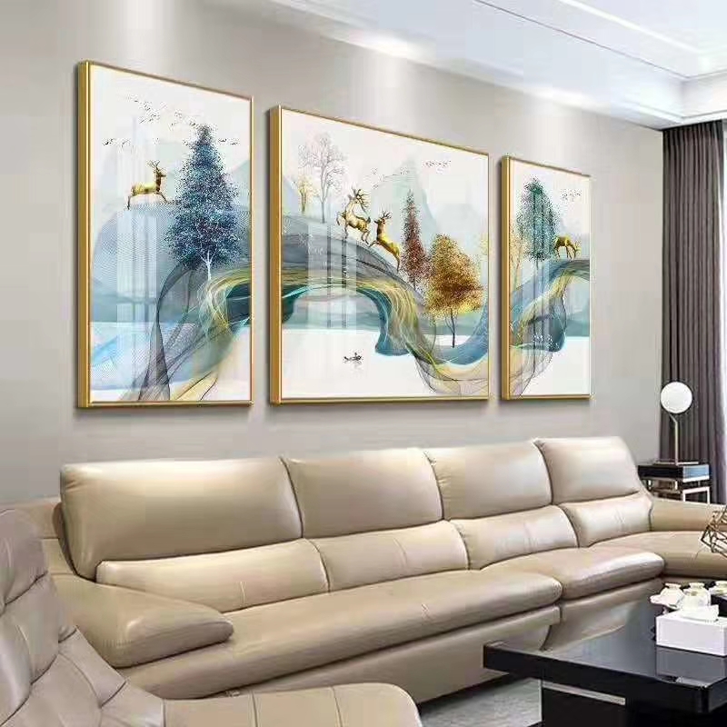 高80cm宽60cm高80cm宽90cm高80cm宽60cm三联幅晶瓷晶钻画